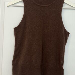 Express Brown Fitted Sleeveless Tank Top